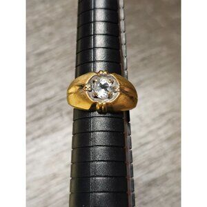 18K CZ Cubic Zirconia Ring Size 9 11.83g